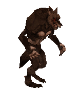 pixel werewolf walking